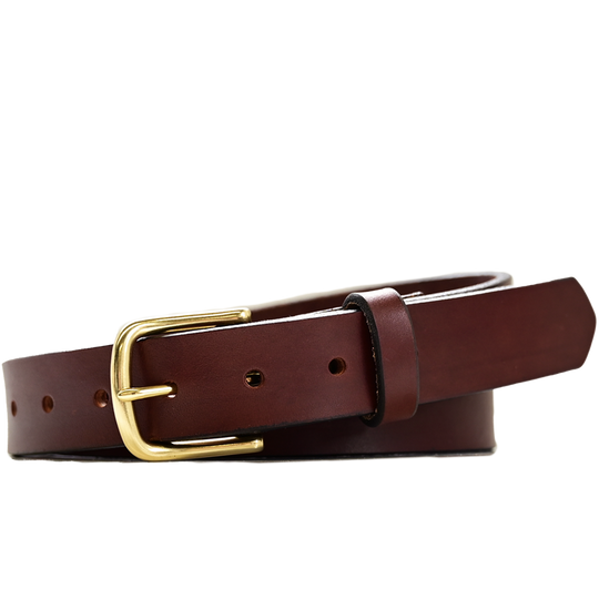Jean Belt - Brown Full grain leather - brass belt buckle