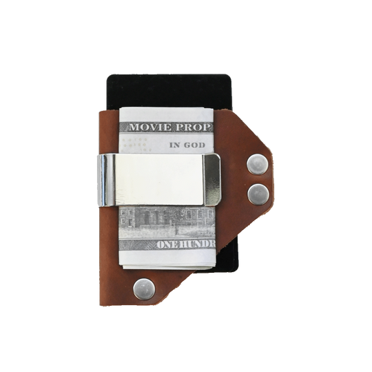 Caliber Clip - Brown Leather - Nickel Hardware