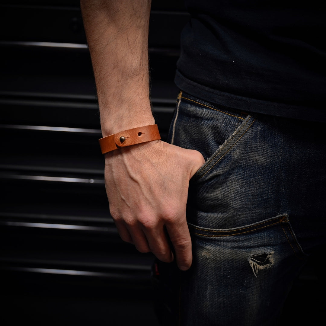 Tan Canyon Button Stud Bracelet Lifestyle 3