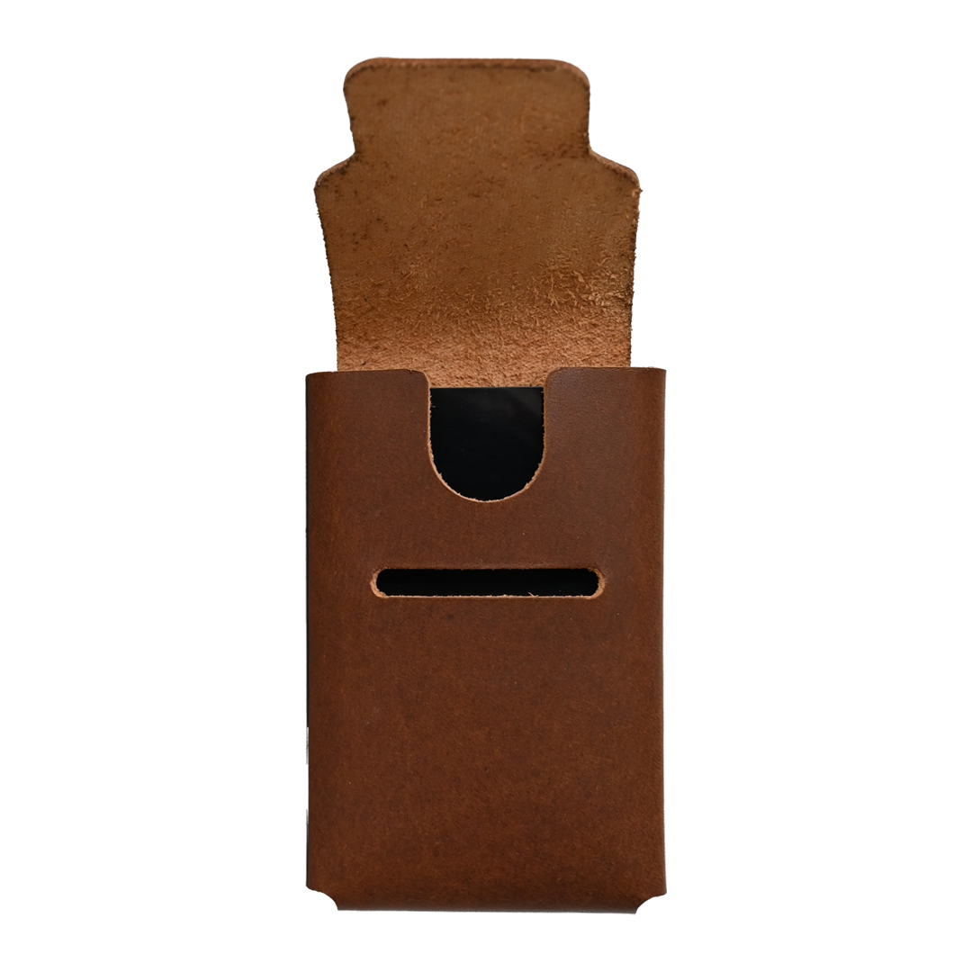 Cascade Card Holder Open - Brown Leather