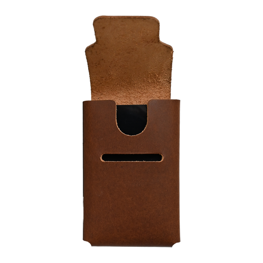 Cascade Card Holder Open - Brown Leather