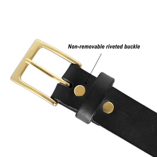 everyday belt buckle - rivets - black/brass