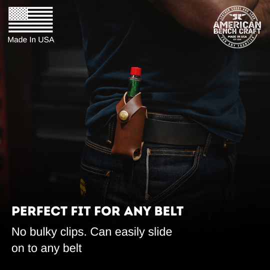 Hot Sauce Holder - Brown Leather - A+ Content