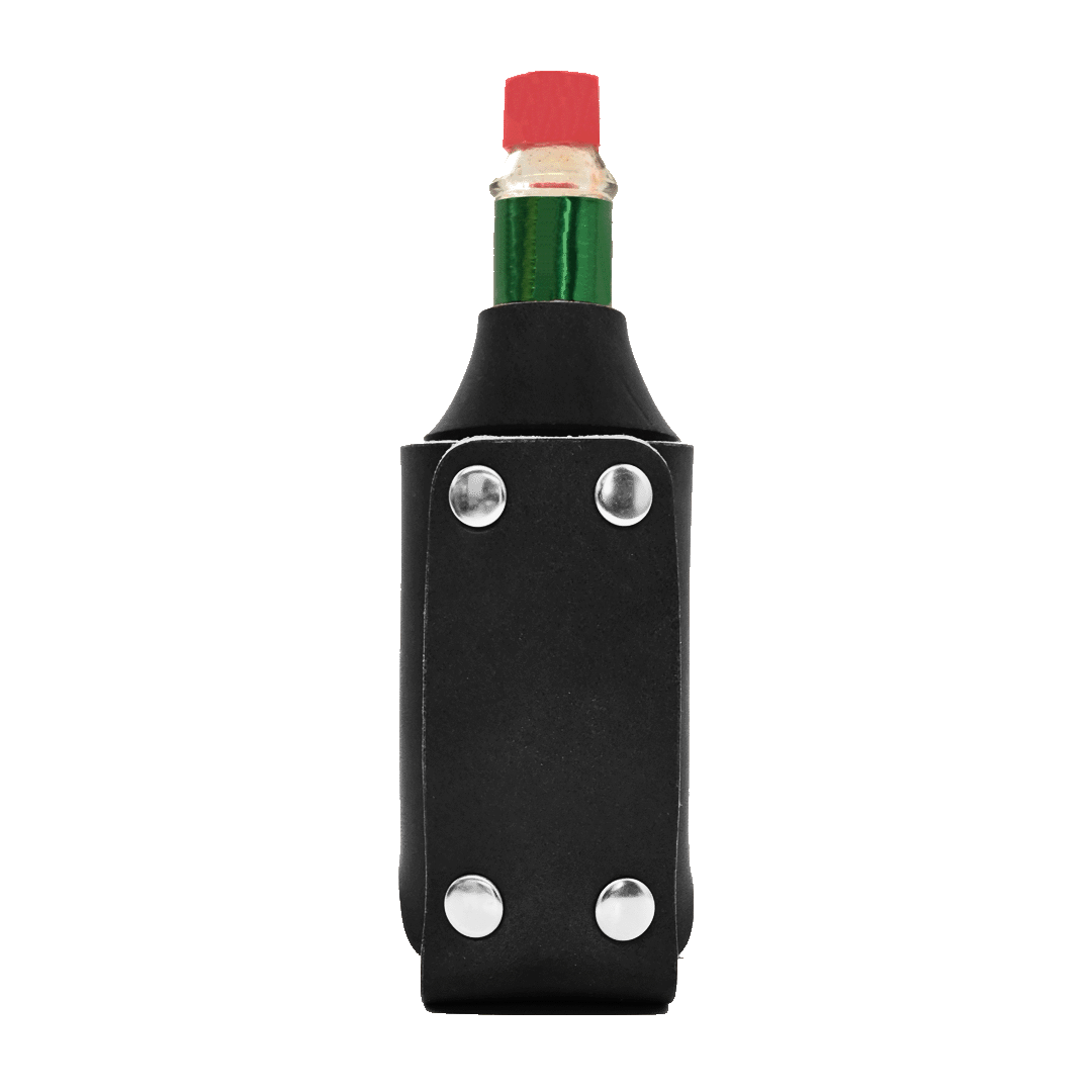 Hot Sauce Holder - Black Leather - Back