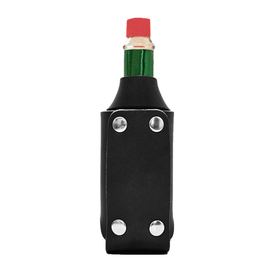 Hot Sauce Holder - Black Leather - Back
