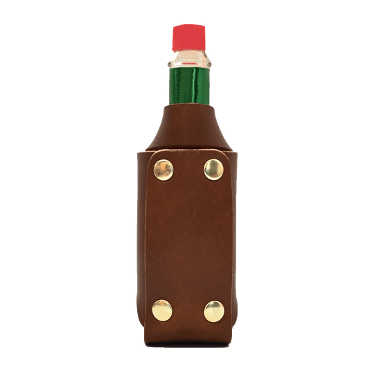 Hot Sauce Holder - Brown Leather - Back