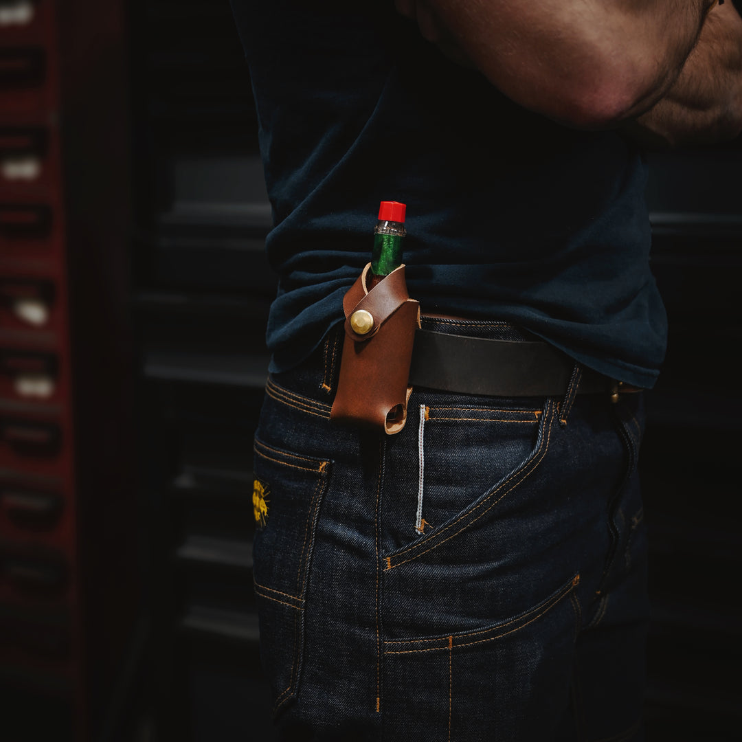 Hot Sauce Holder - Brown Leather - Lifestyle 2