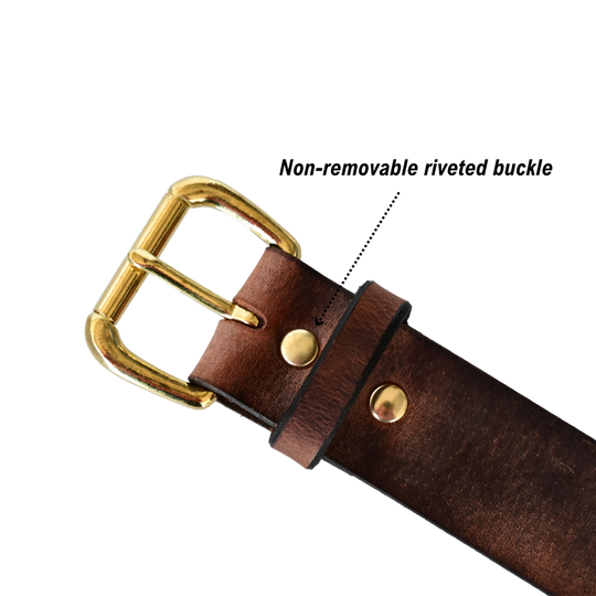 journeyman belt buckle - rivets - brown/brass