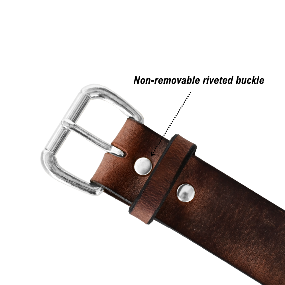 journeyman belt buckle - rivets - brown/nickel