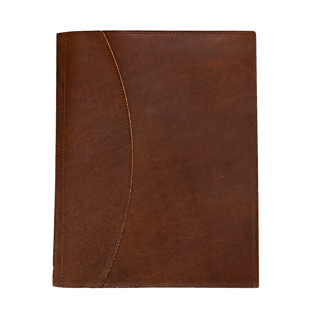 Leather Padfolio - brown leather - front