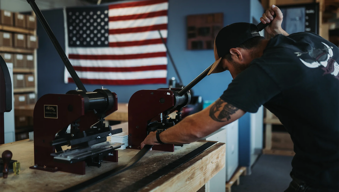 American Flag in background of workshop