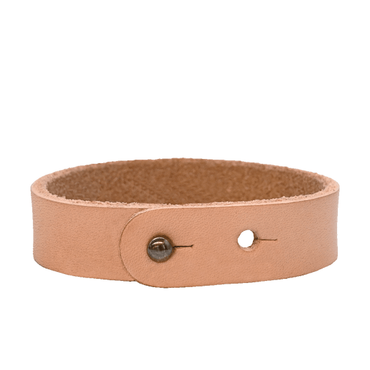Natural Leather Button Stud Bracelet