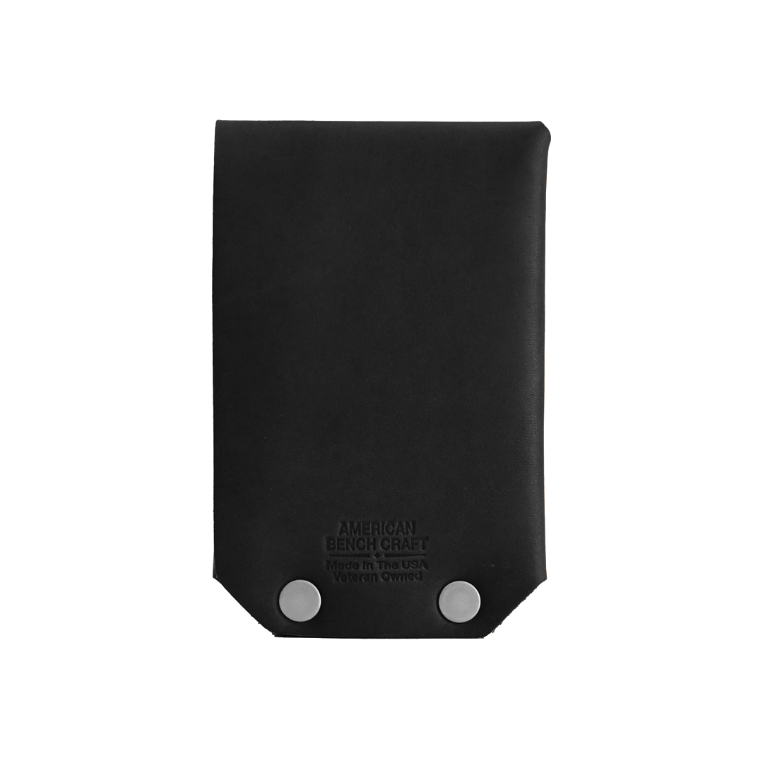 Revere Wallet - Black Leather Nickel Rivets - Back