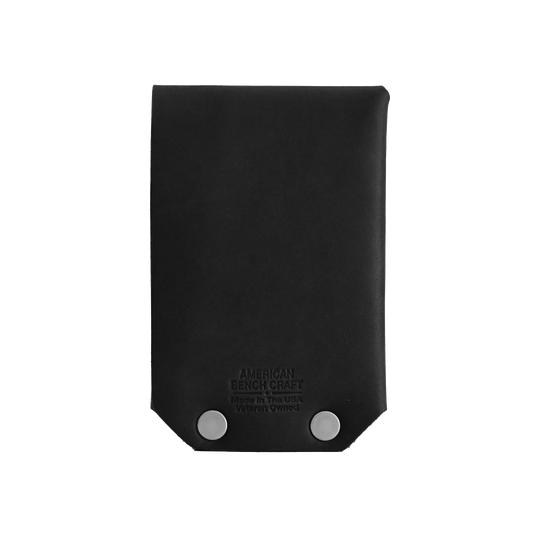 Revere Wallet - Black Leather Nickel Rivets - Back