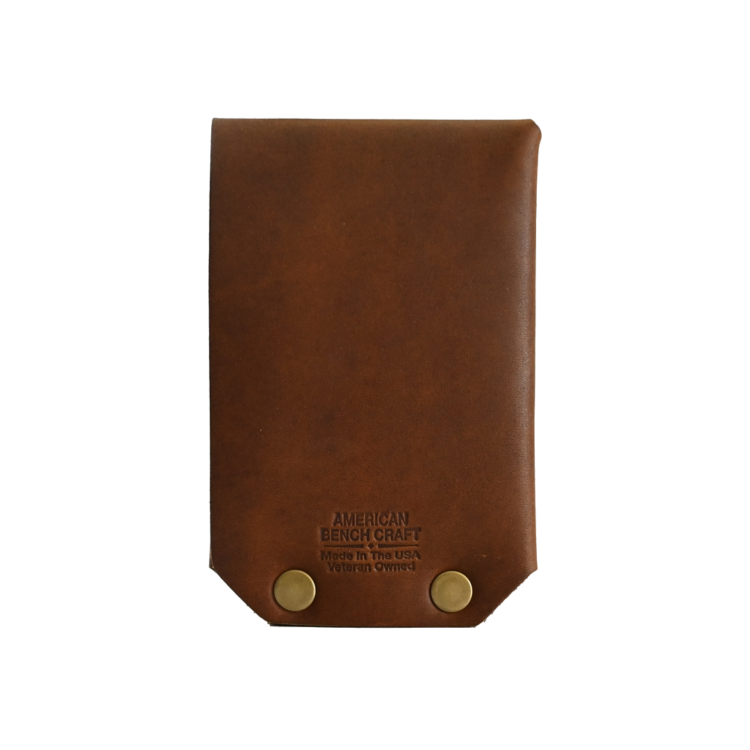 Revere Wallet - Brown Leather Antique Brass Rivets - Back