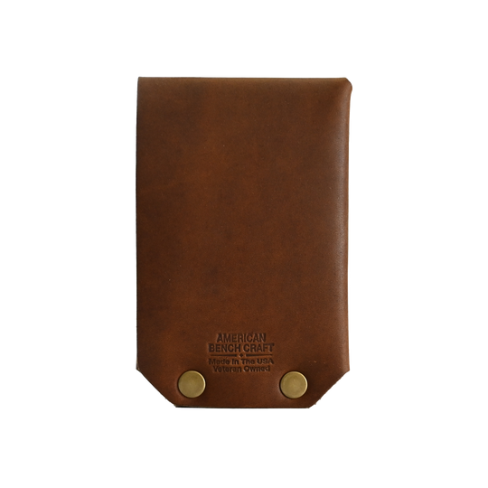 Revere Wallet - Brown Leather Antique Brass Rivets - Back