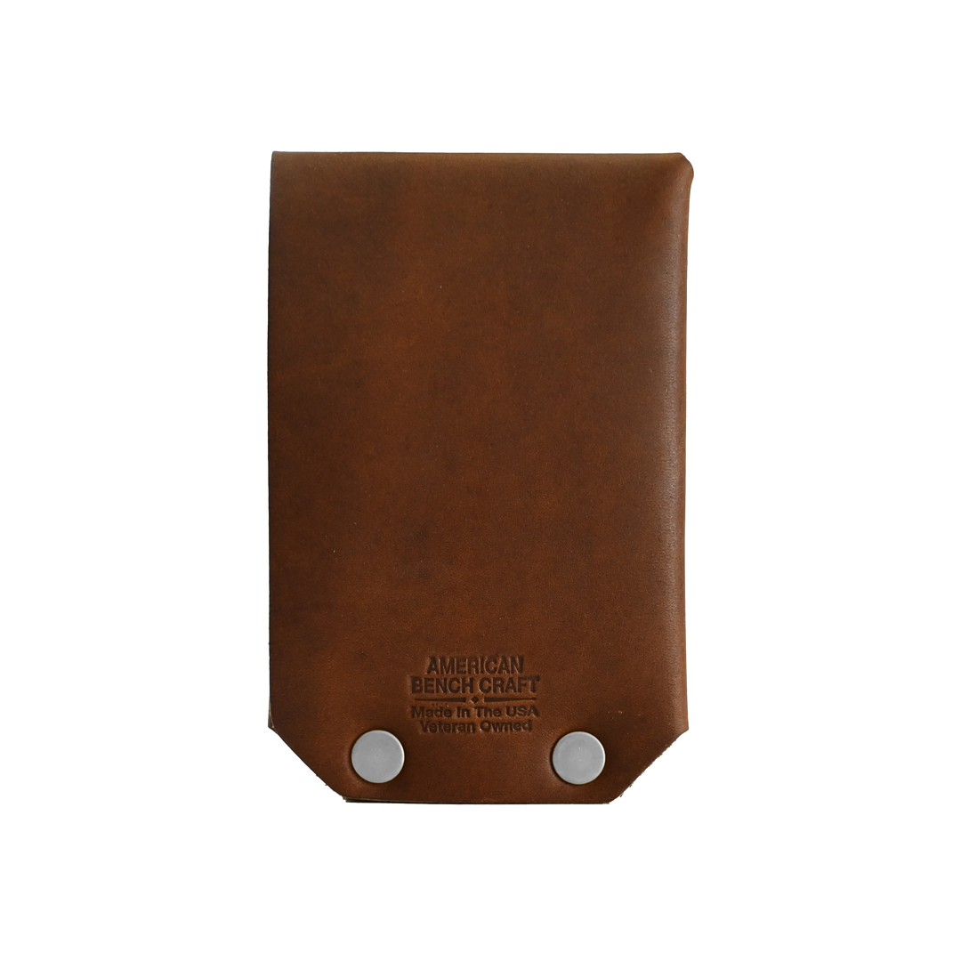 Revere Wallet - Brown Leather Nickel Rivets - Back