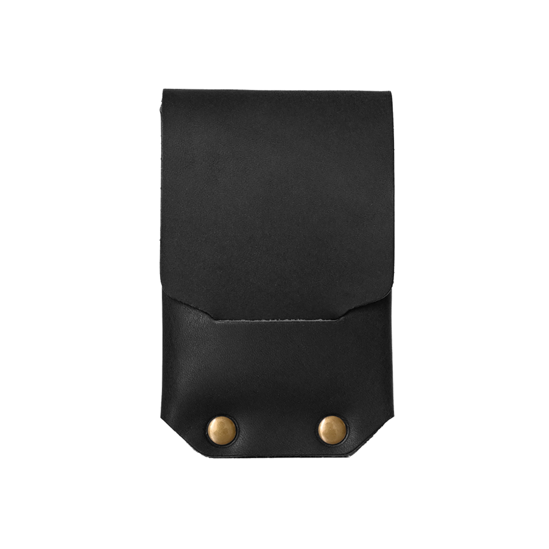 Revere Wallet - Black Leather Antique Brass Rivets