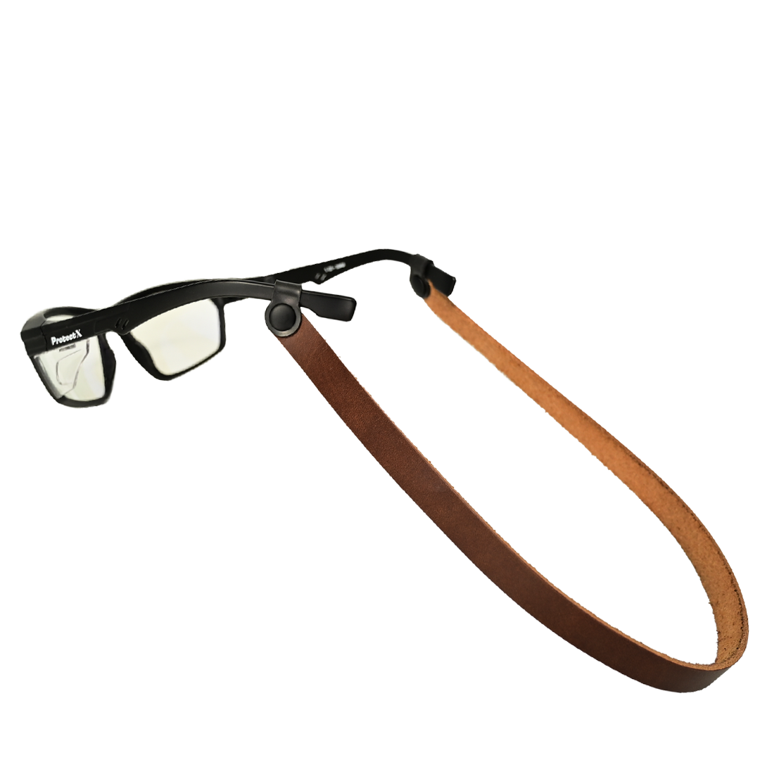 safety glass strap brown