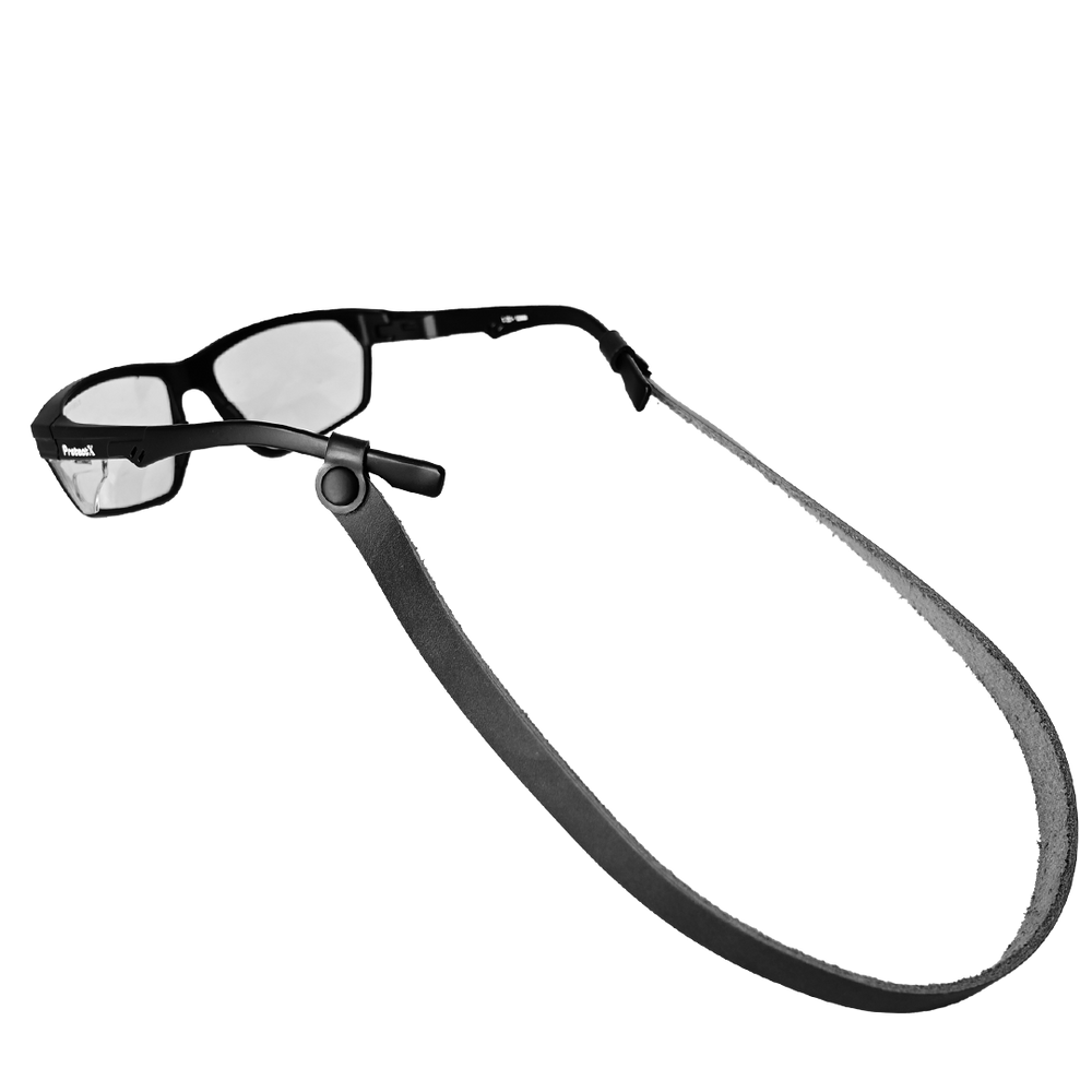 black leather sunglass strap
