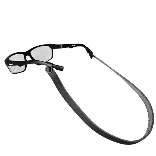 black leather sunglass strap