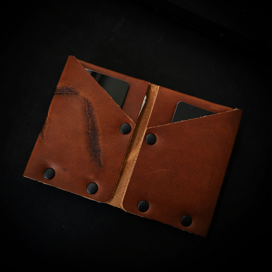 Hammer Riveted Wallet - Scarred Range - Open Wallet