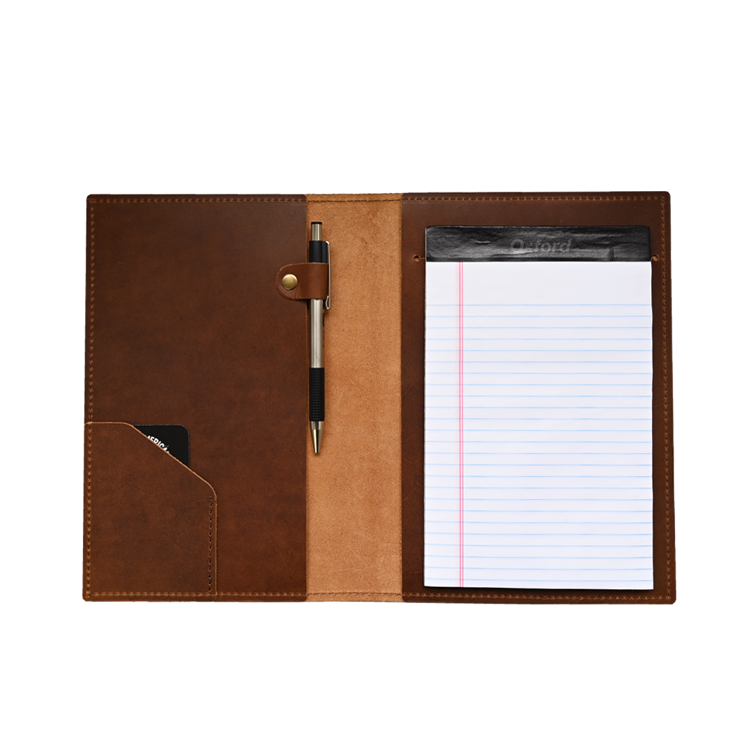 A5 Journal - Brown Leather - Open 