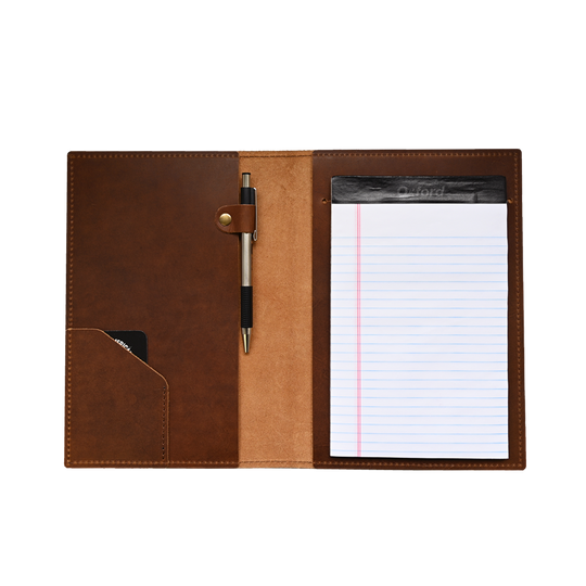 A5 Journal - Brown Leather - Open 