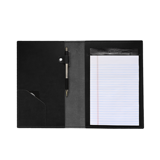 A5 Journal - Black Leather - Open