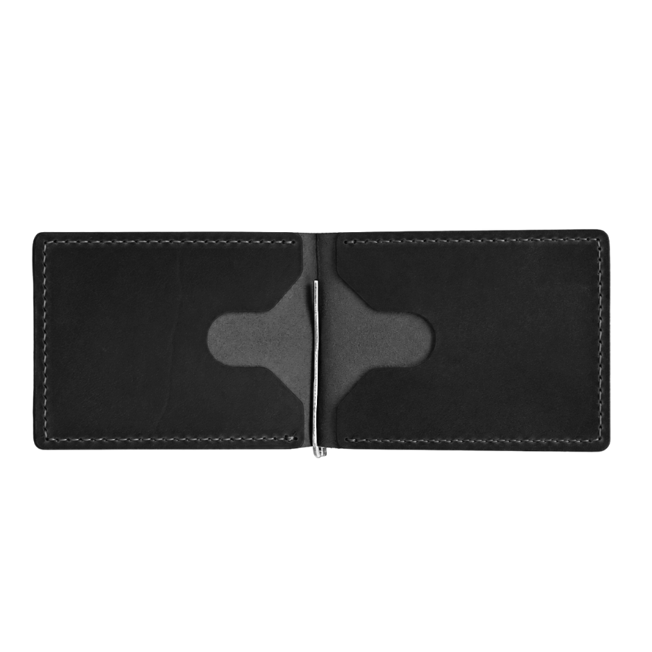 black bar clip wallet open no cash