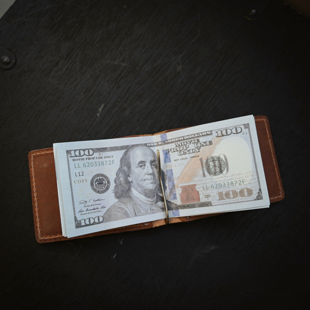 Bar Clip Wallet Opened with Cash