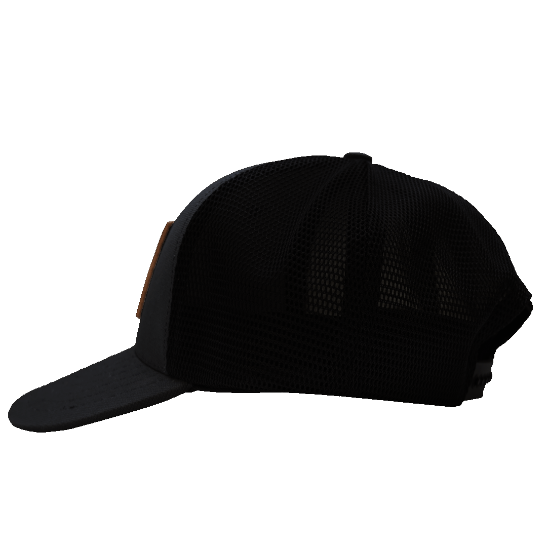 Black Trucker Hat - side