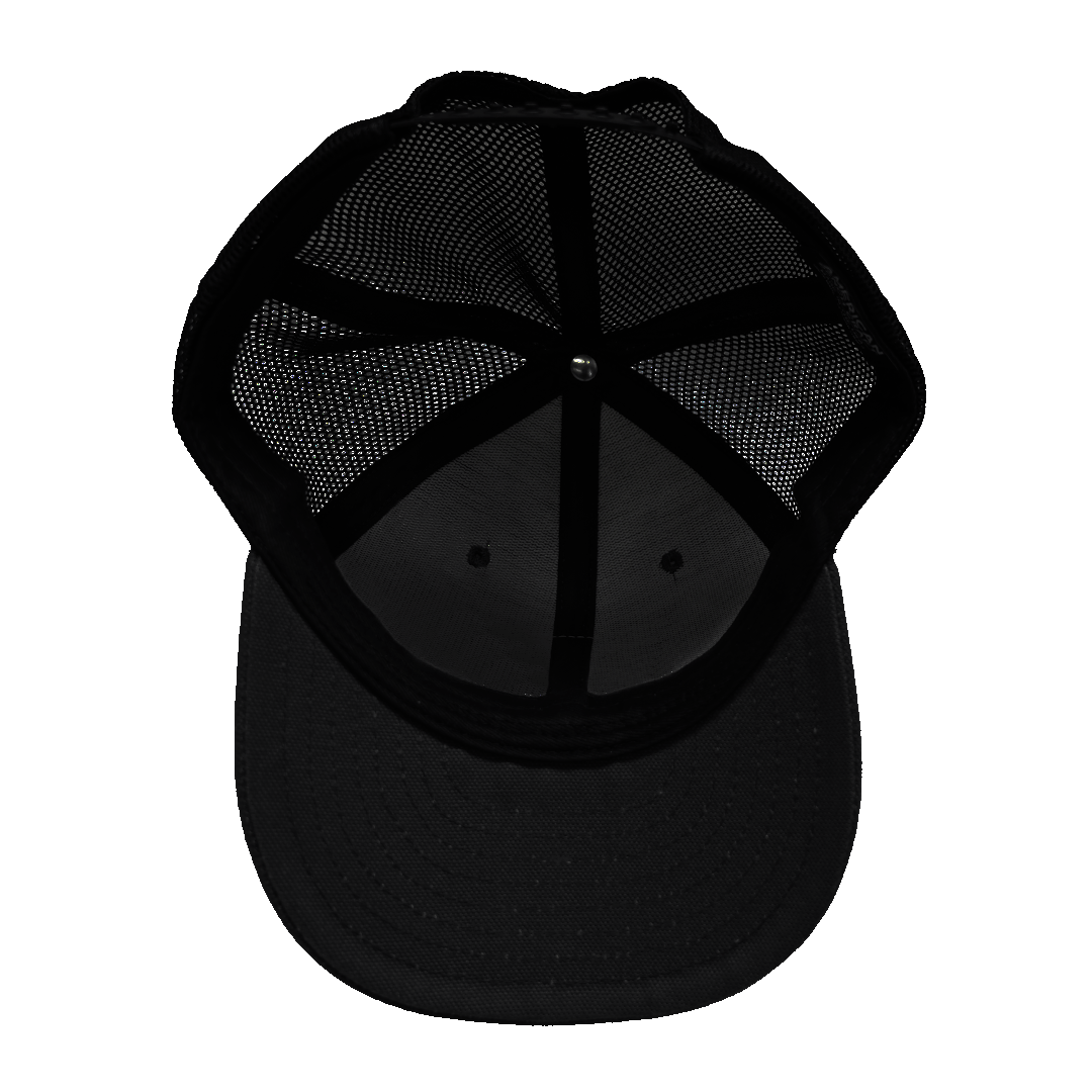 Black Trucker Hat - upside down