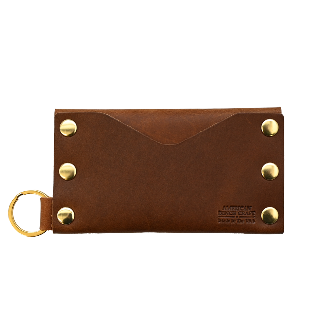 Keychain Cardholder Brown Brass Back