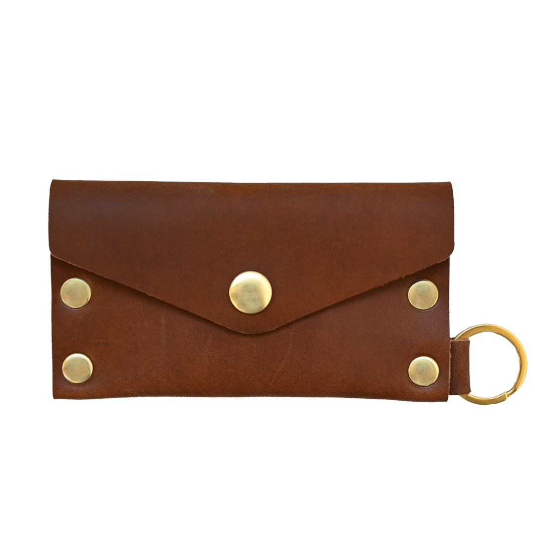 Keychain Cardholder Brown Brass