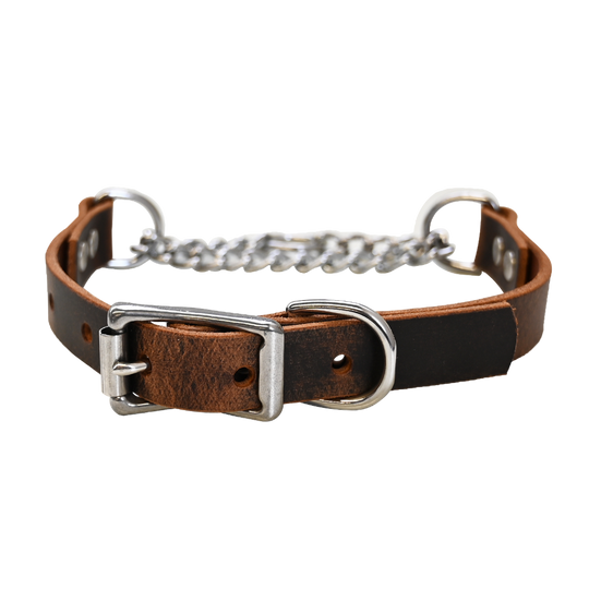 Martingale Collar - Distressed Brown Leather