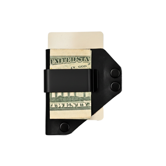 Caliber Clip - Black Leather - Black hardware - front