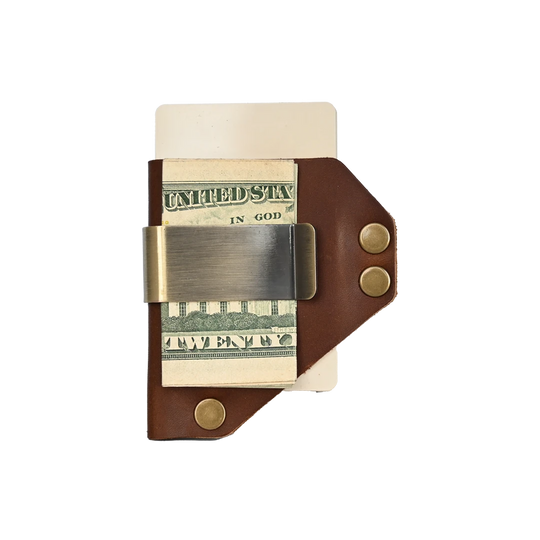 Caliber Clip - Brown - Antique Brass - Front
