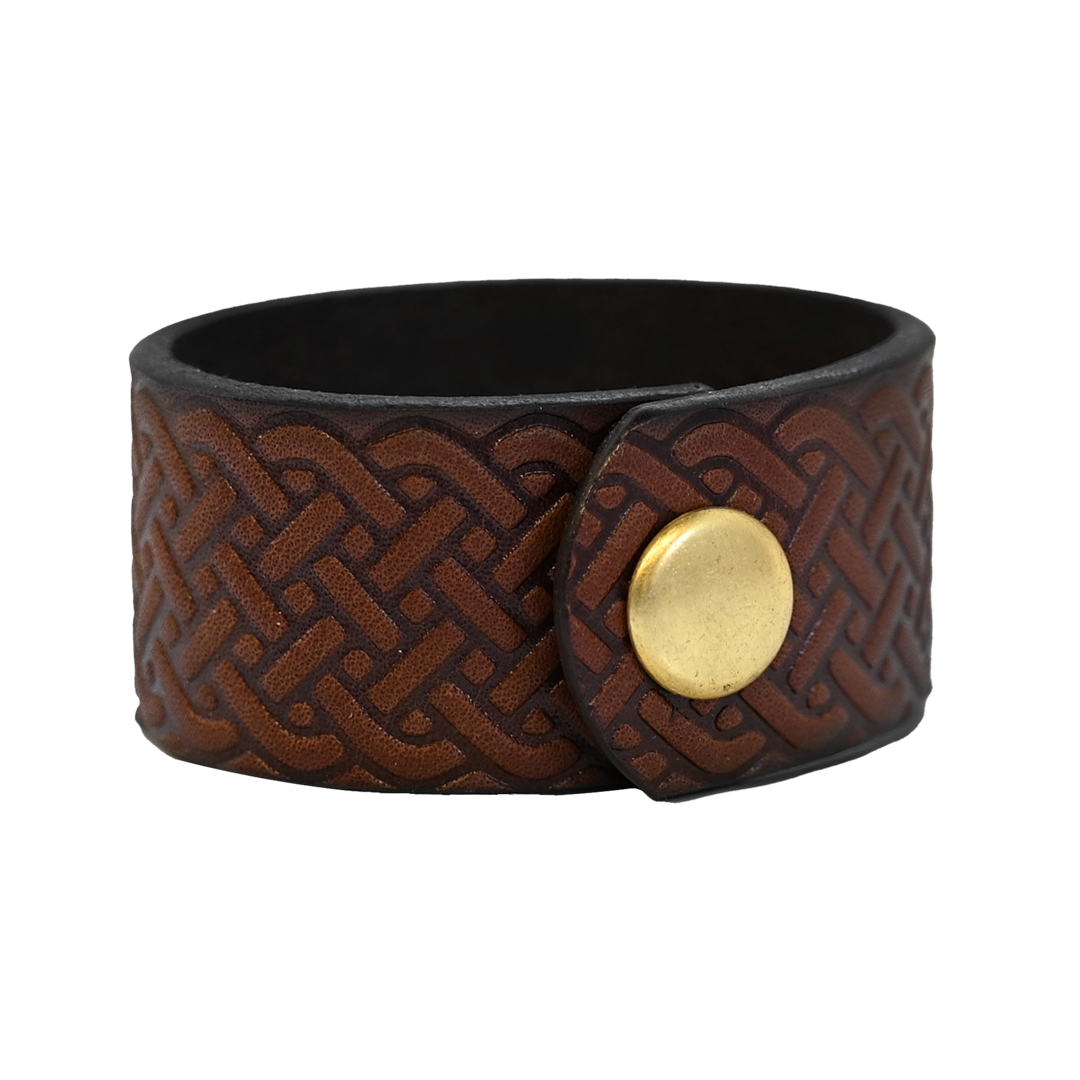 Celtic Cuff - Brown Leather - Back