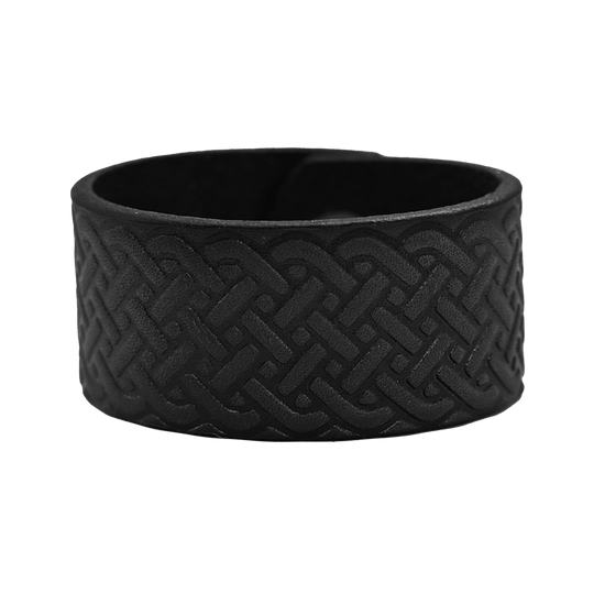 Celtic Cuff - Black Leather