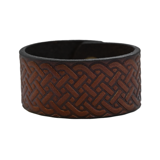 Celtic Cuff - Brown Leather