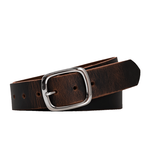 Tuckerman Belt - Brown Leather - Nickel Buckle