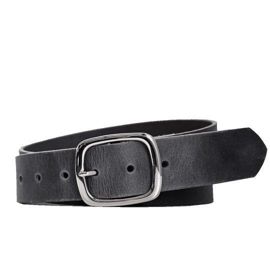 Canyon Belt - Gray Leather - Nickel Buckle