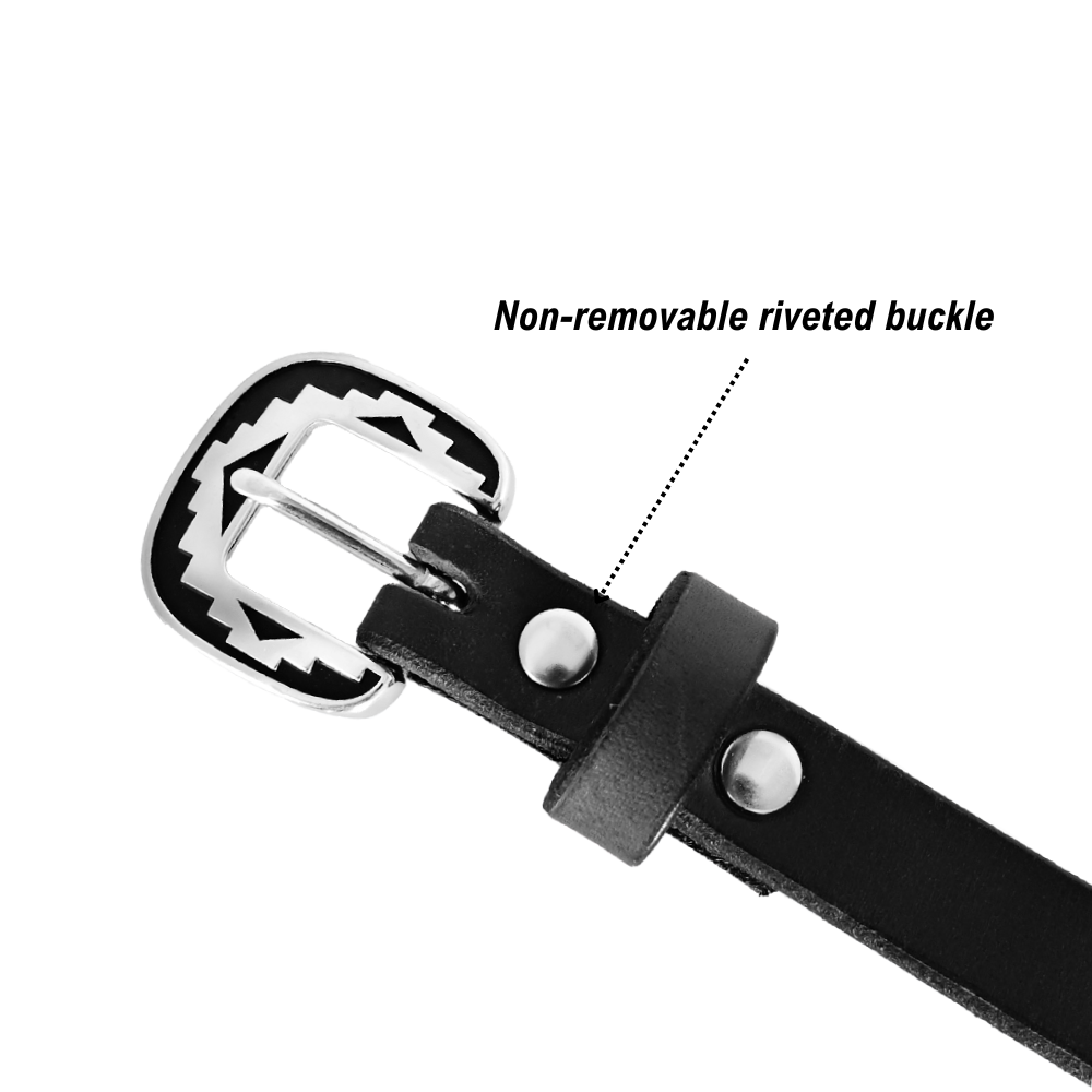 riveted belt buckle - cheyenne belt - black