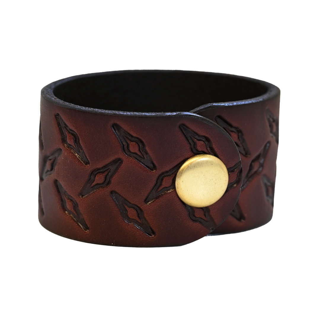 Diamond Plate Cuff - Brown - Back Strap