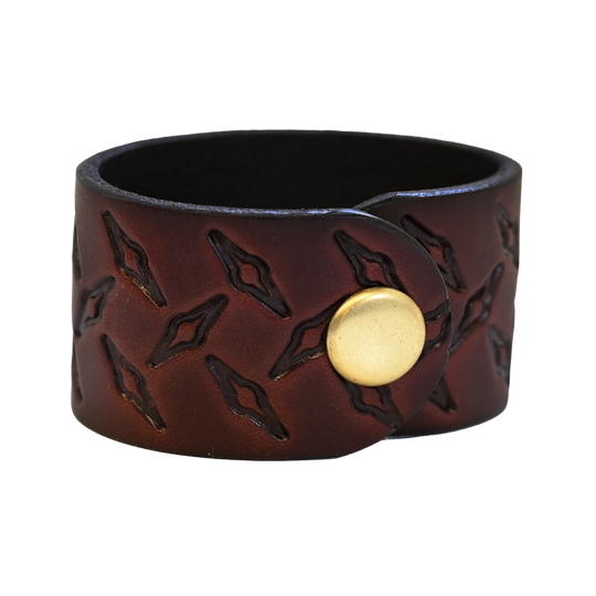 Diamond Plate Cuff - Brown - Back Strap