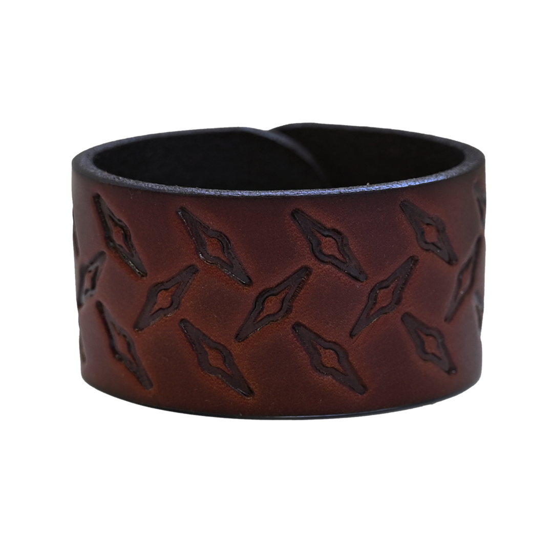 Diamond Plate Cuff - Brown