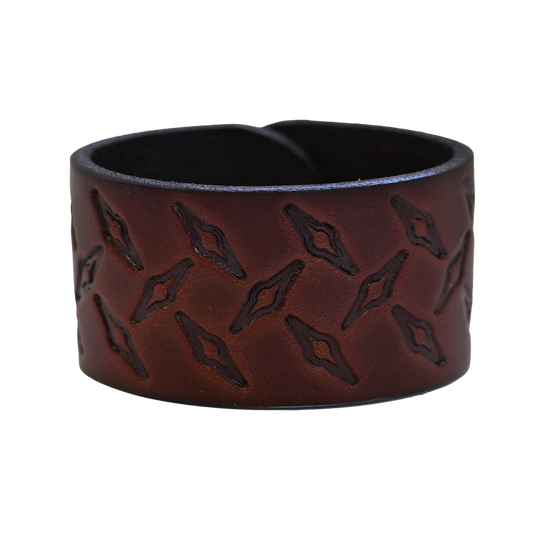 Diamond Plate Cuff - Brown