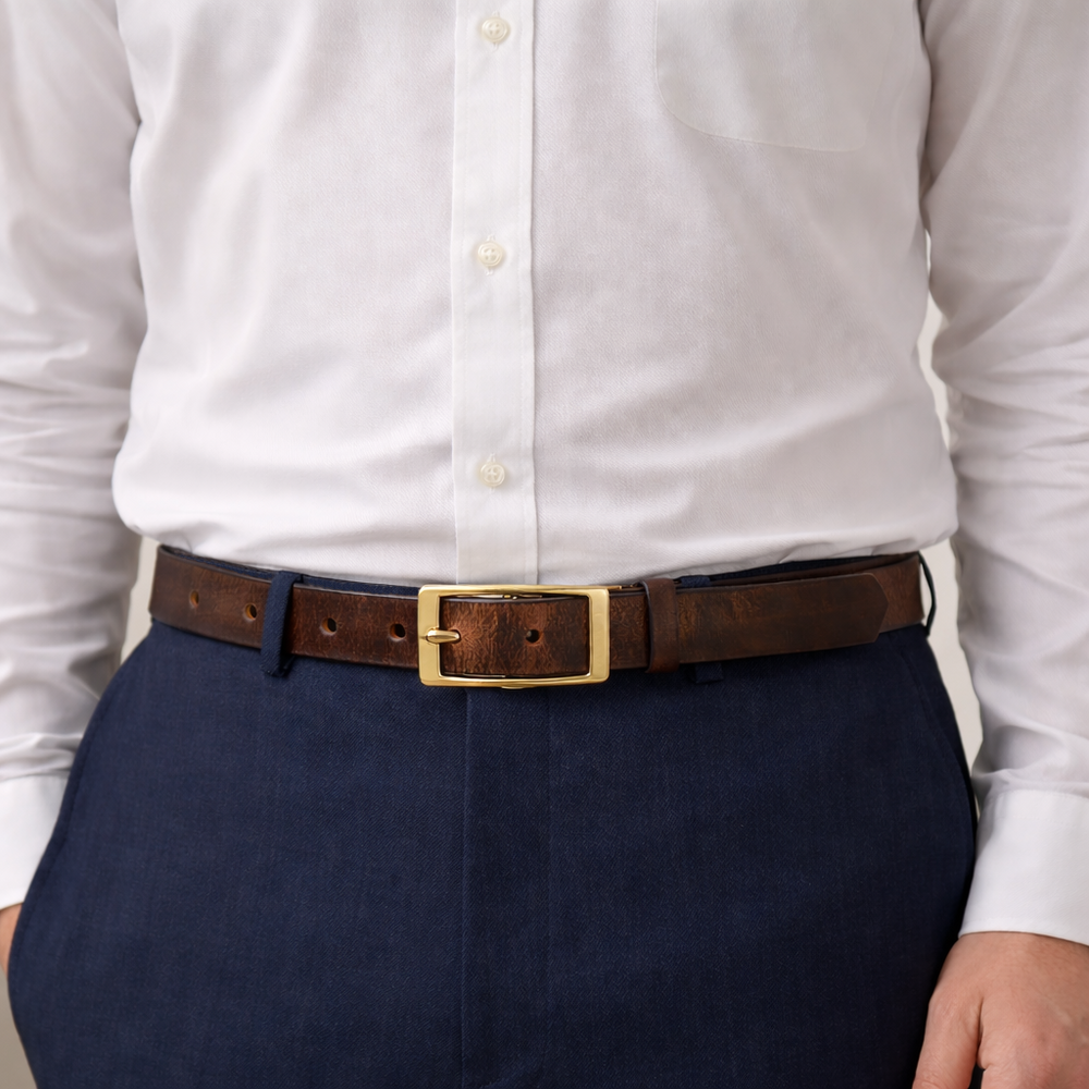 Legacy Belt - Lifestyle - Brown - Brass