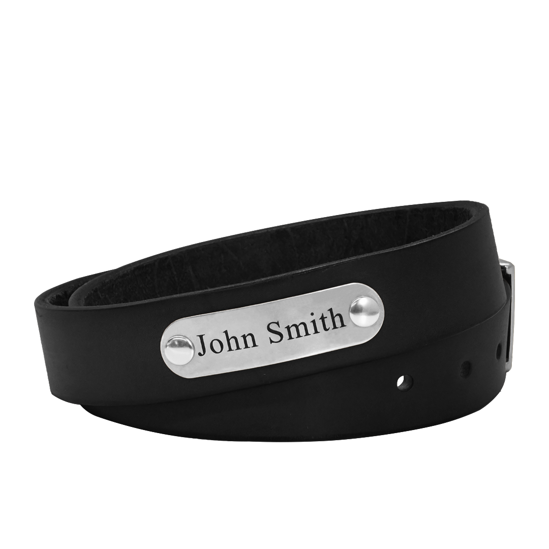 Gentleman's Belt - Black Leather - Nickel Plate